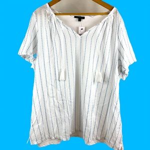 NWT Lane Bryant Boho Tassel tie top, Size 18